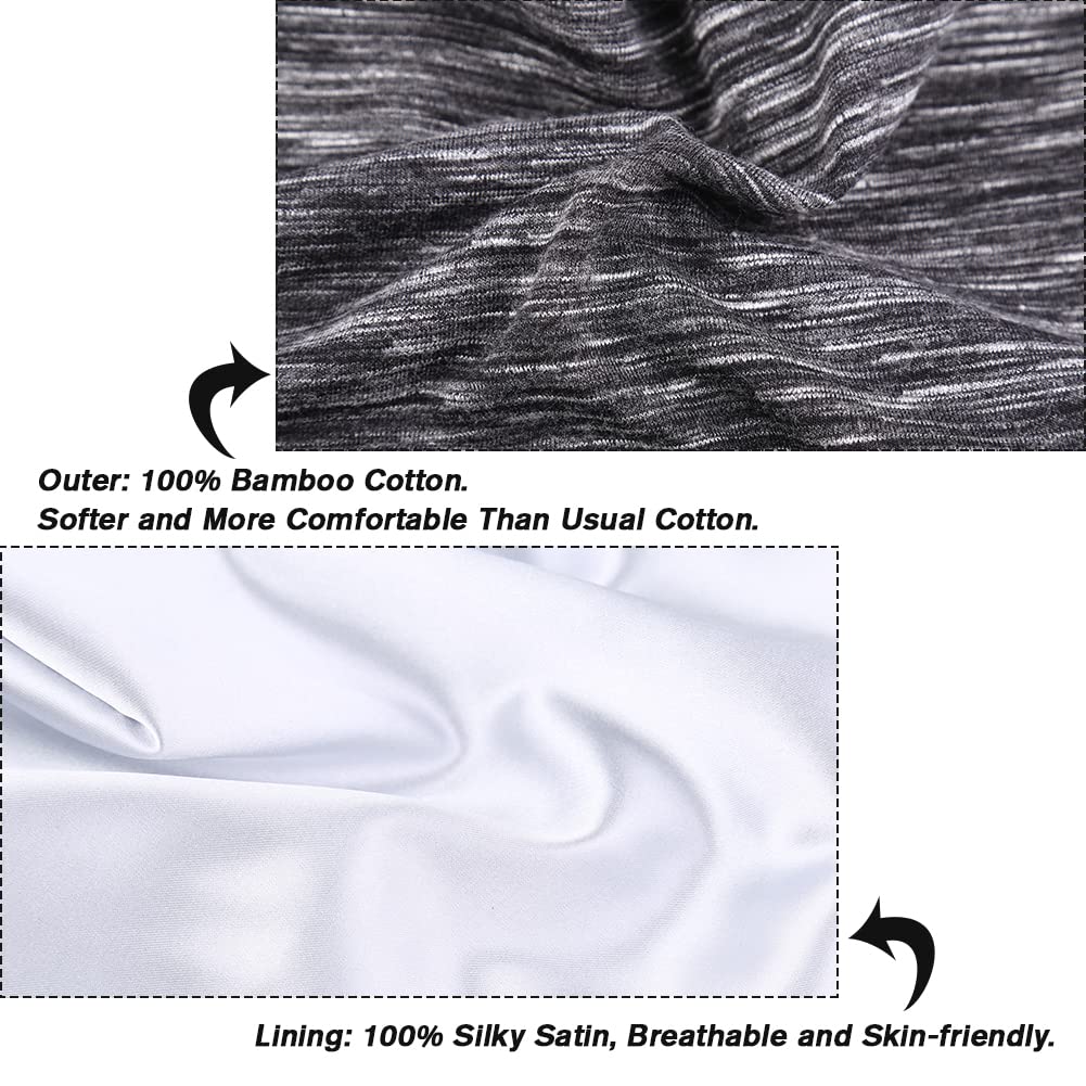 Greatremy Beanie Kids Silky Satin Lined Hair Bonnet Sleep Cap-Adjustable Elastic Band Slouchy Cotton Hat For Baby Girl Boy Infan