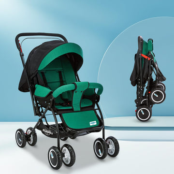 Amazon Brand  Supples Baby Stroller/Pram For Newborns & Toddlers (03 Years) | Foldable, 5Point Safety Harness, Reclining Seat