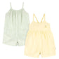 Gerber Baby Girls Toddler 2-Pack Sleeveless Romper Jumpsuit, Yellow Lemons, 4T
