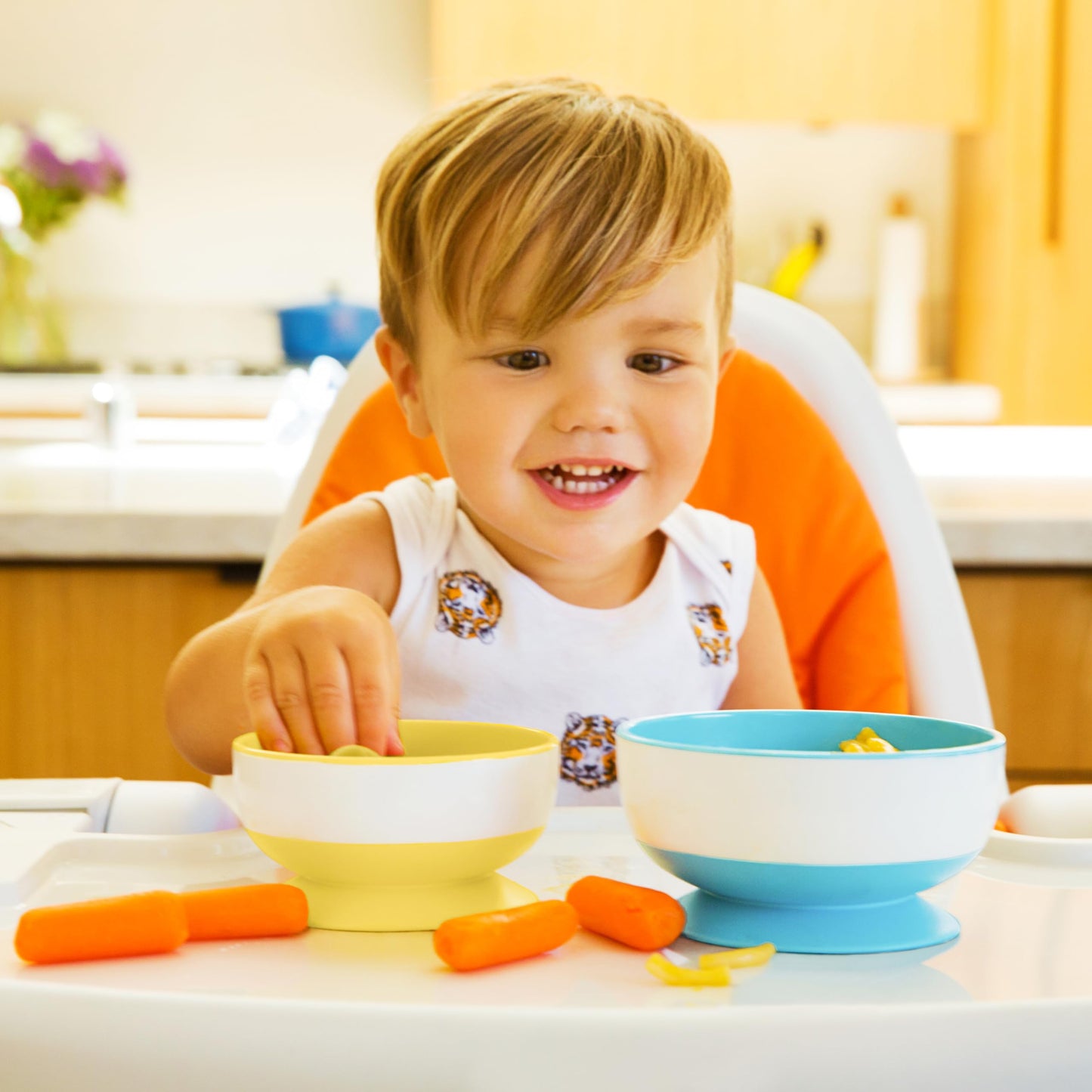 Munchkin Stay Put Suction Bowls For Babies And Toddlers, 3 Pack, Blue/Green/Yellow