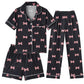 Hupohoi Girls Pajamas Short Sleeve Long Pants and Shorts 3 Piece Sleepwear Button Down Outfit with Pockets Loung Sets, Pink Bowk