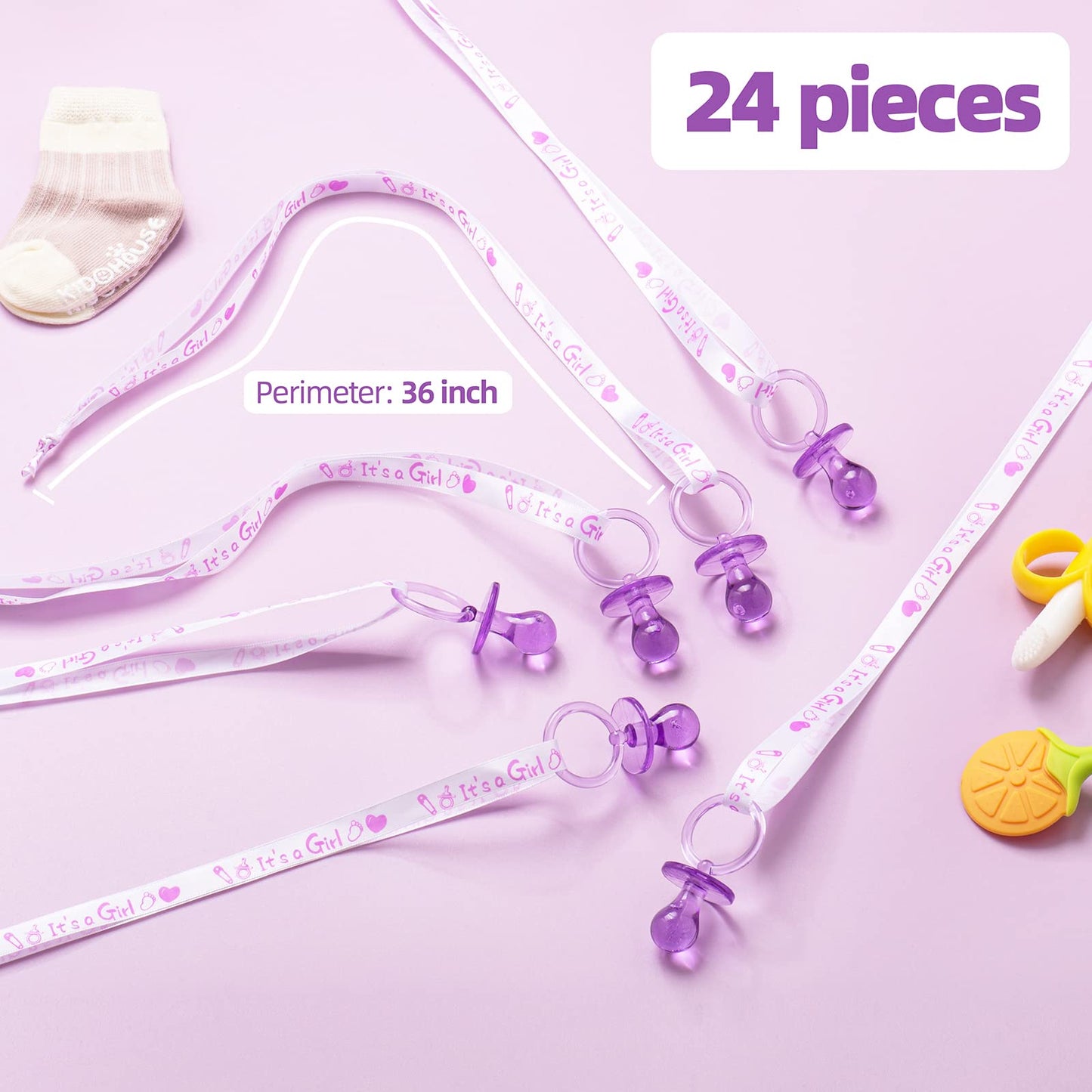 24 Baby Shower Pacifiers Necklace