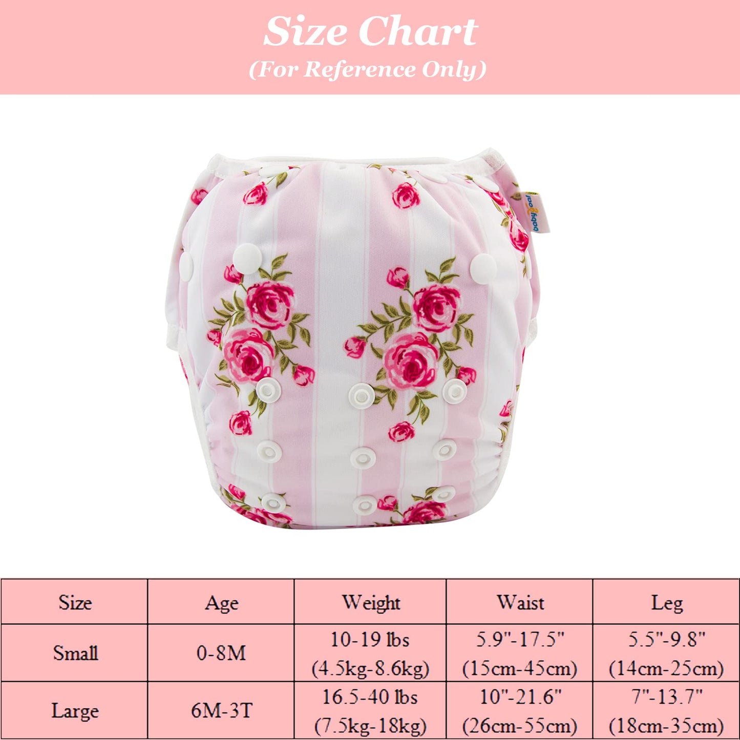 Babygoal Baby Boy Swim Diapers 3 Pack For 0-8 Months Infant, Reusable Adjustable Washable For Swimming Lessons-Crab,Fish,Starfis