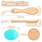 Wooden Soft Goat Bristles Brush With Baby Silicone Hair Scrubber Cradle Cap Brush For Newborns, Toddlers, Infant, Baby Hair Care