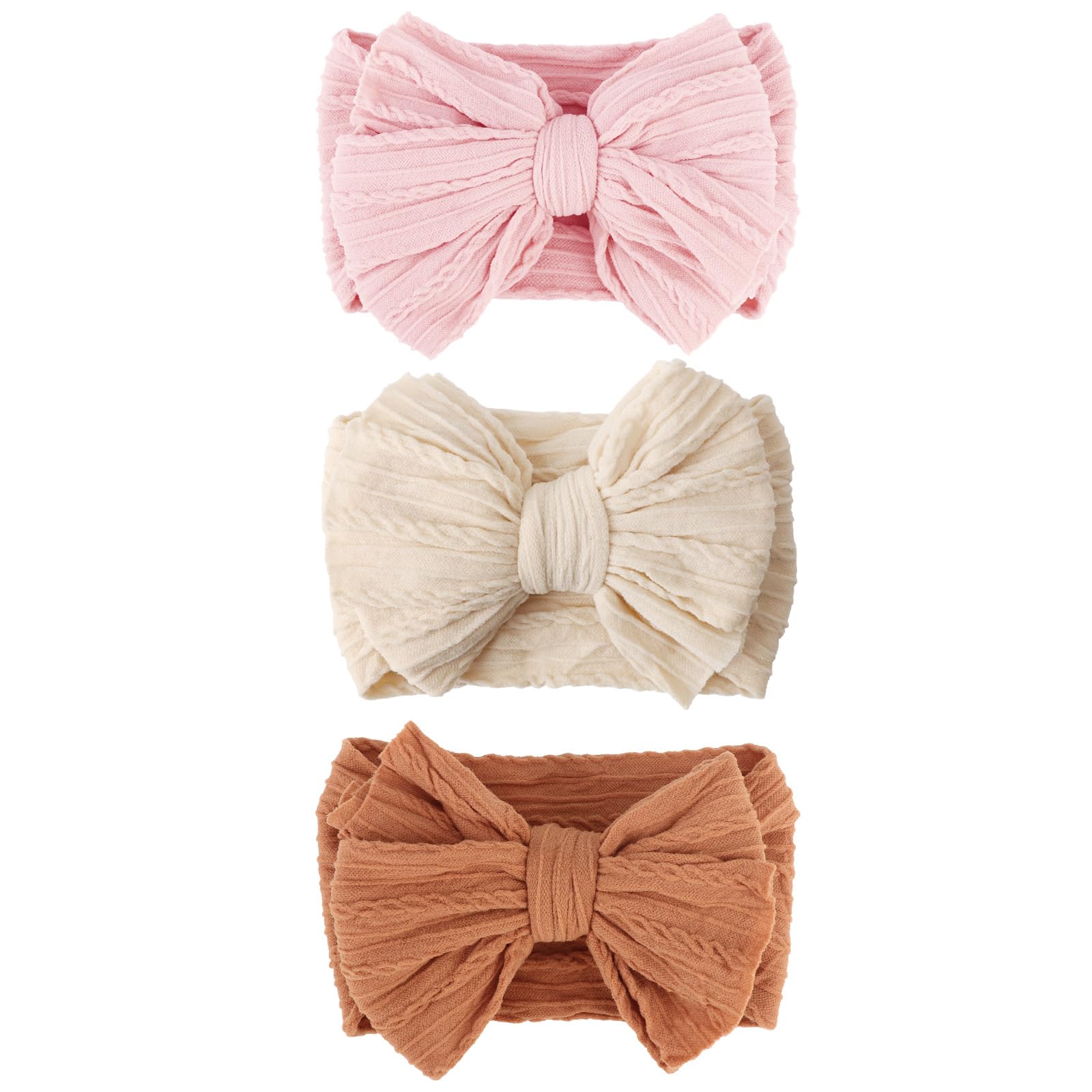 Aqokka Baby Bows Headbands Nylon Newborn Baby Headbands Toddler Infant Hairbands With Big Bows For Baby Girl Newborn Essentials
