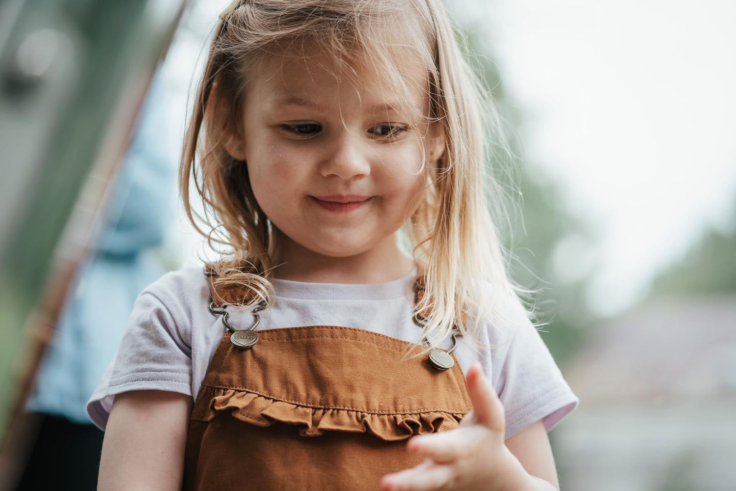 Carhartt Baby Girls' Ruffle Front Overall Shorts Canvas Shortalls, Carhartt Brown, 18M