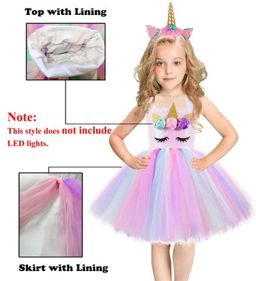 Zerostage Unicorn Princess Dresses For Girls Costume Birthday Decorations Halloween Christmas Gifts Fairy Party Sequin Tutu Outf