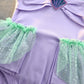 Dressy Daisy Baby Girls Princess Mermaid Dress Onesie Bodysuit Romper Halloween Costume With Headband Size 3-6 Months Purple 214