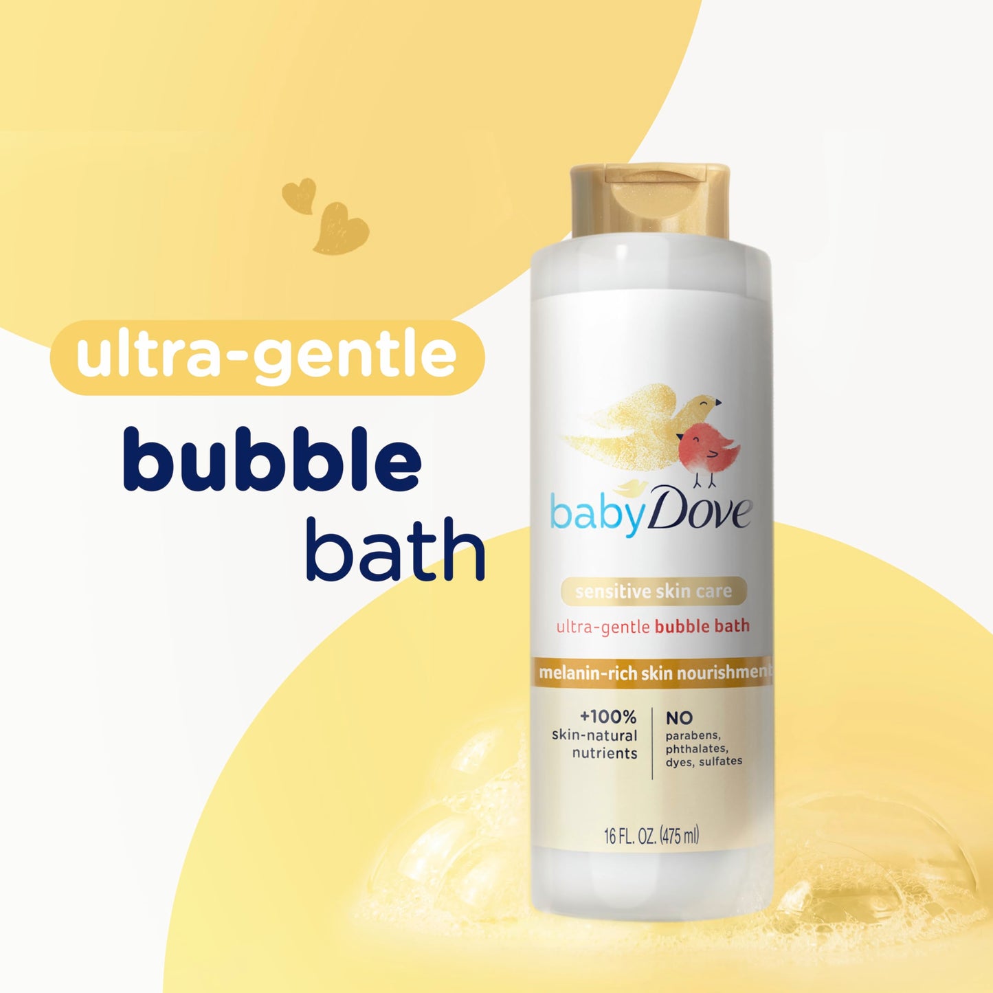 Baby Dove Bubble Bath Melanin-Rich Skin Nourishment For Nourished Skin And Bath Time Fun Sensitive Skin Care With Skin-Natural N