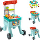 Fisher-Price Baby Push Toy 4-in-1 Snack Cart Walker Learning Activity, 14 Pieces for Pretend Play Infants Ages 6+ Months, Multil