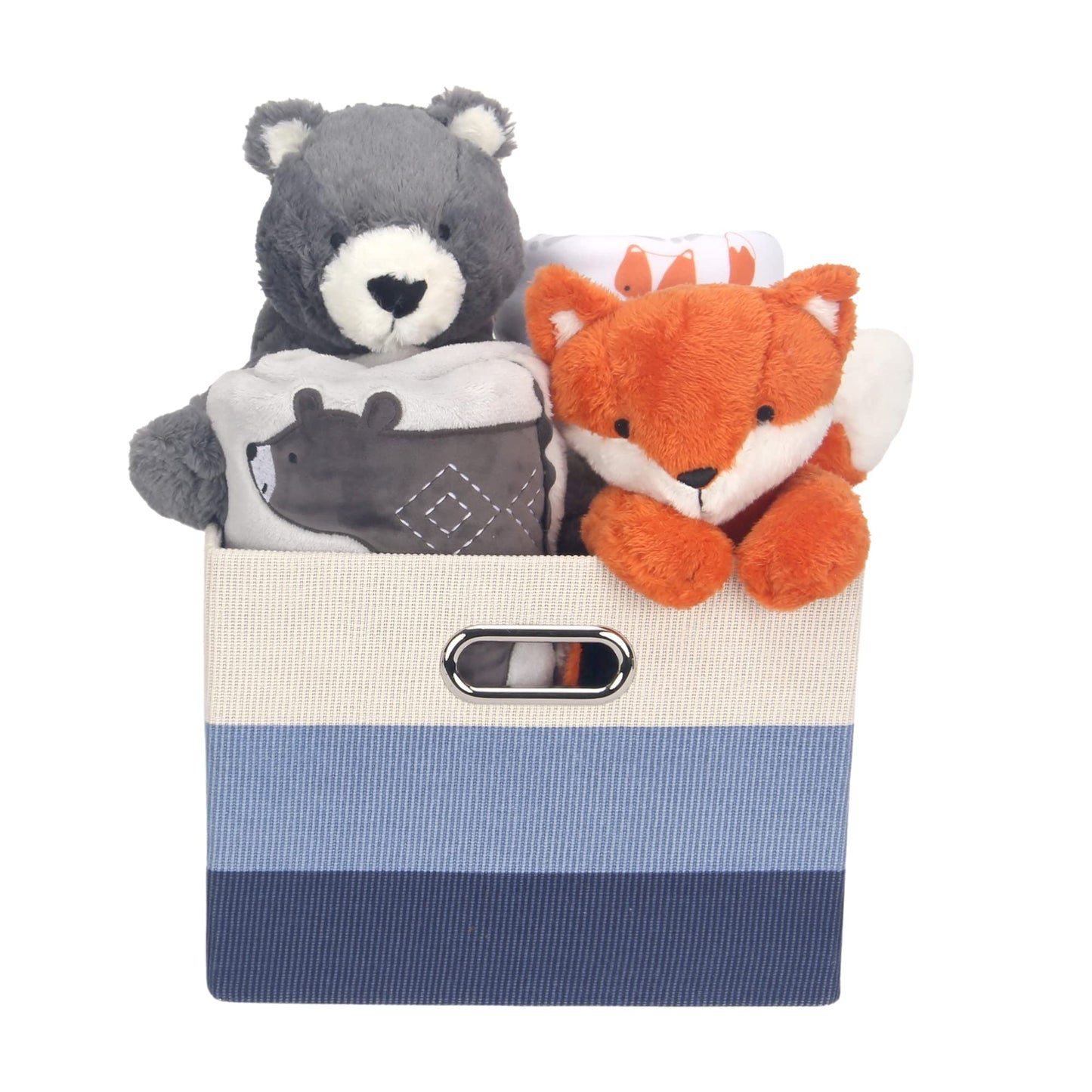 Lambs & Ivy Blue 5-Piece Baby Gift Basket For Baby Shower/Newborn Welcome Home