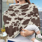 Wanyint Brown Cow Nursing Cover Carseat Canopy Cover Adorable Animal Fur Print Car Seat Covers For Babies Girls Boys Breathable