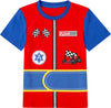 Cosland Toddler Race Car Driver Shirt Little Boys Halloween Costume, Red, 3T