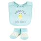 Hudson Baby Unisex Baby Cotton Bib And Sock Set, Eggstra Cute, One Size