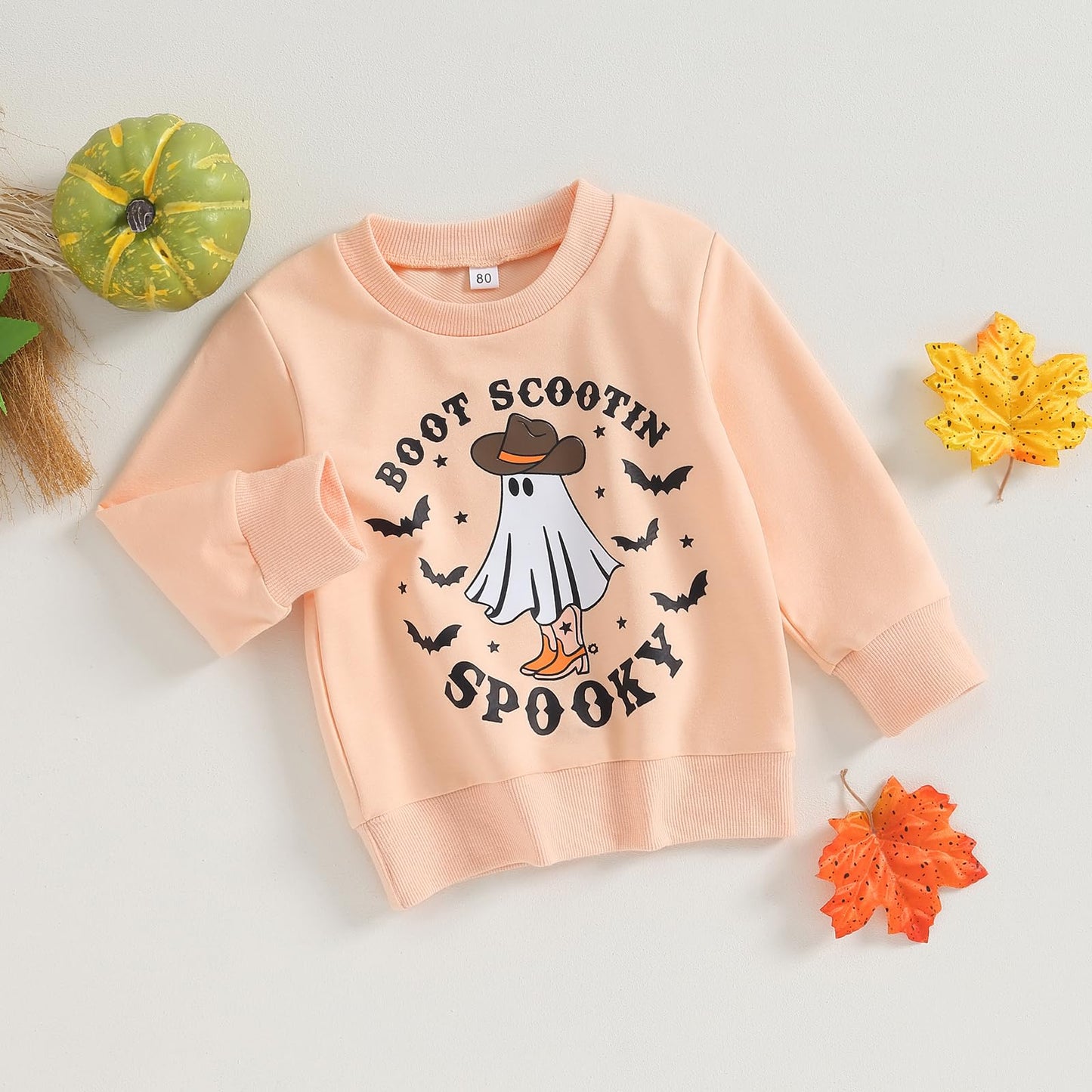 Toddler Baby Halloween Outfit Girl Boy Crewneck Sweatshirt Long Sleeve Letter Pullover Sweater Cute Fall Clothes (Boot Scootin S
