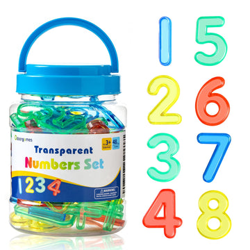 Odoorgames 48 Pcs Translucent Numbers - Light Table Toys, Manipulatives and Accessories for Enhanced Learning & Fun
