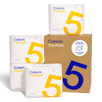 Coterie The Pant, Size 5, Refastenable Training Pants for Sensitive Skin, Hypoallergenic, Super Absorbent Overnight Leak Protect