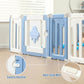 Baby Play Pen - 18 Panels Extra Large Playpen For Toddlers, Foldable Ufo, Adjustable Yard, Portable Fence - Blue