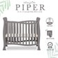 Dream On Me Violet 4-In-1 Convertible Mini Crib In Steel Grey, Greenguard Gold Certified, Jpma Certified, 3 Position Mattress He