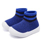 Baby Shoes Girls Boys Baby Sock Shoes With Grip Infant First Walker Shoes Toddler Slipper Non Slip 0-9 Months Blue