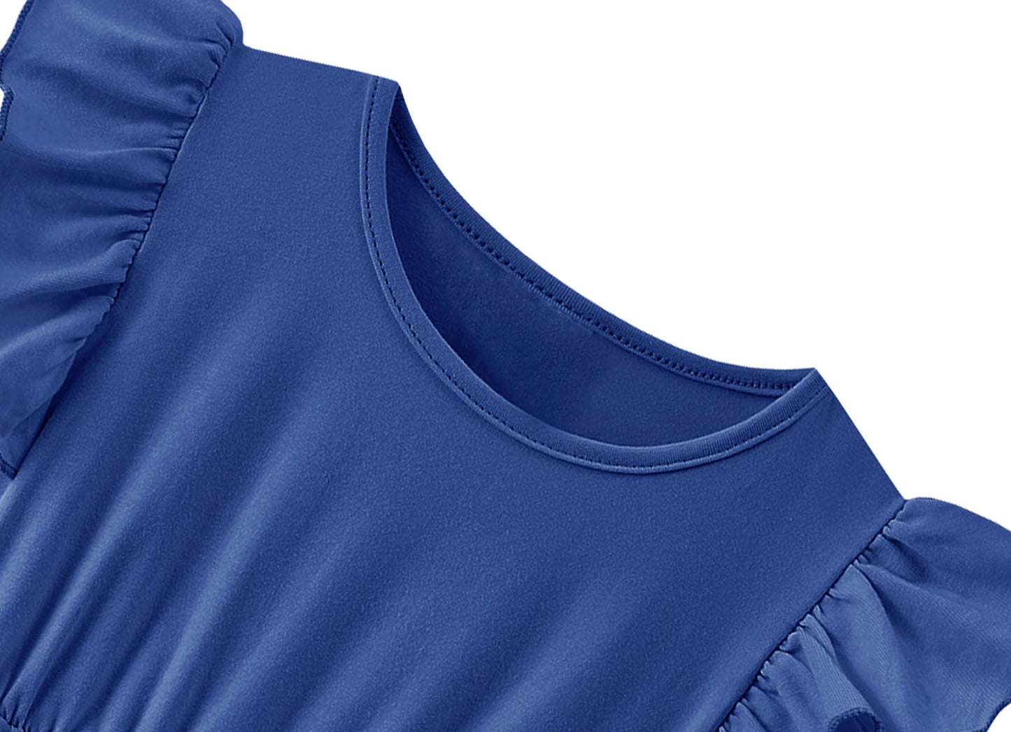 Twkioue Toddler Baby Girl Tutu Tulle Dress Ruffled Sleeve Fluffy Sundress 817 Royal Blue 100