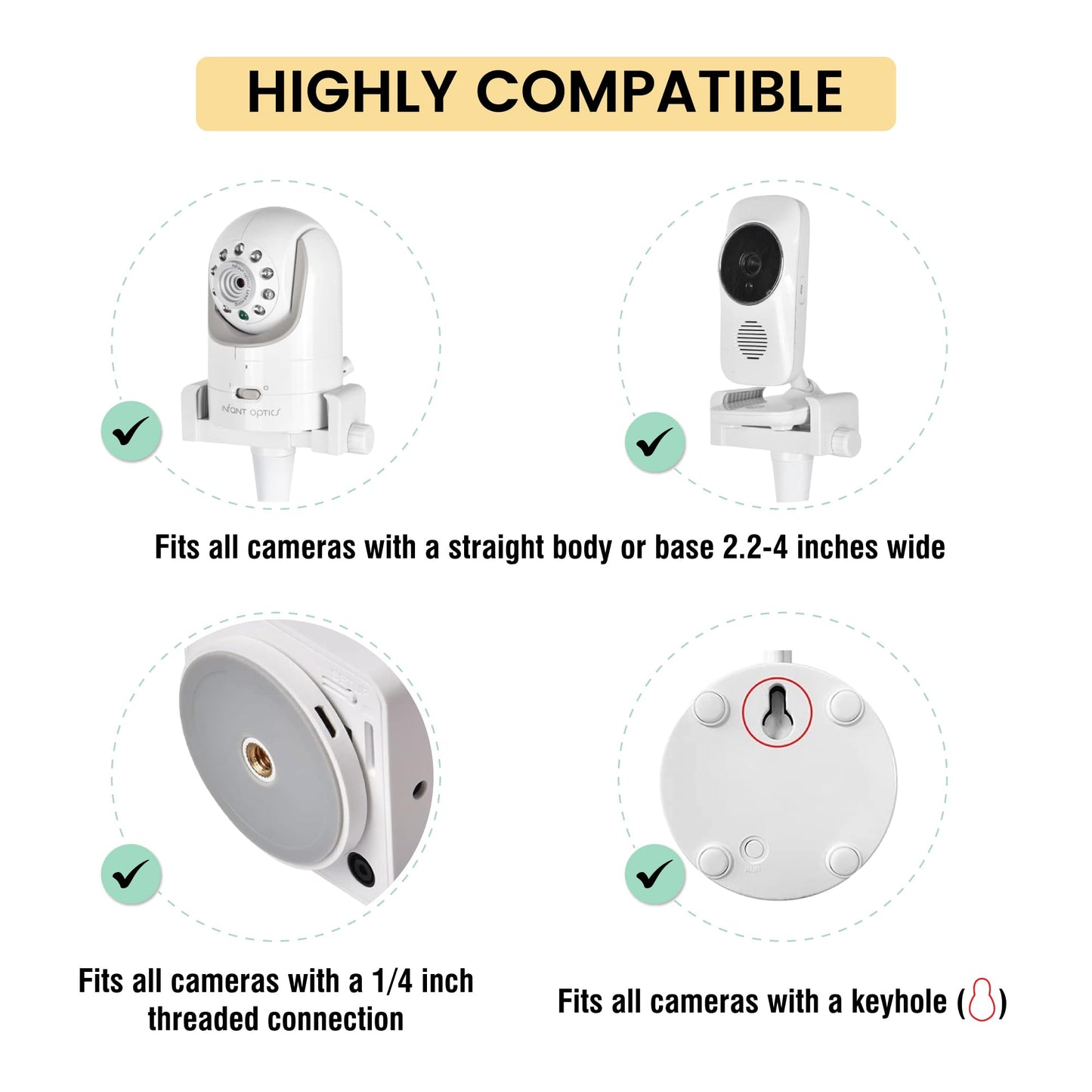 Infant Gadgets Baby Monitor Floor Stand Holder | Compatible With Infant Optics, Hello Baby, Nanit Floor Stand, Motorola, Vava, O