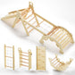 Bluewood 2025 8 In 1 Pikler Triangle Climbing Set Toddler Toys Indoor Baby Jungle Gym Climber Playground For Kids - Natural Wood