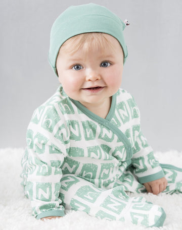 Babysoy Organic Newborn Baby Alphabet Footie Onepiece With Feet (03-06 Months, Z)