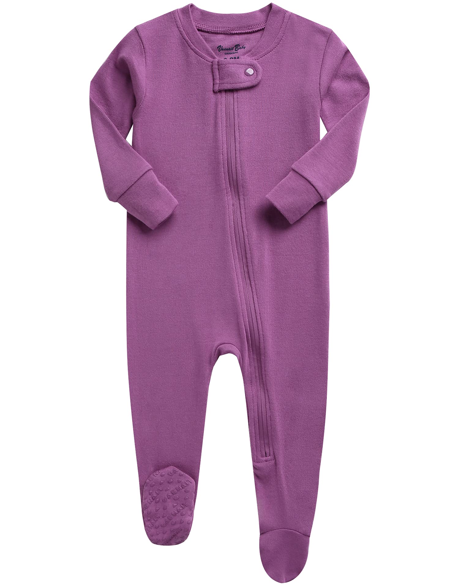 Vaenait Baby Toddler Boys Girls Solid Footie Pajama Cozy Modal Purple 24M
