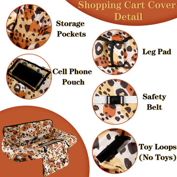 Shopping Cart Cover For Baby Girl Boy 2-In-1 High Chair Water Resistant High Chair Cover W/Phone Pouch Pocket Gender Neutral Car