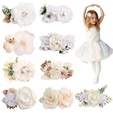 Oaoleer 9 Pcs Flower Hair Clip,Flower Clips For Hair Accessories Floral Hair Bows For Girls Baby Toddler Gifts