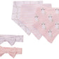 Hudson Baby Unisex Baby Cotton Bib And Headband Or Caps Set, Pink Unicorn, One Size