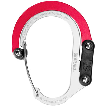 GEAR AID HEROCLIP Carabiner Clip and Hook (Small) for Purse, Stroller, and Backpack, Hot Rod Red