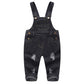 Kidscool Space Baby Boy Girl Jean Overalls,Toddler Ripped Denim Cute Workwear,Black,12-18 Months