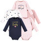 Hudson Baby Unisex Baby Cotton Long-Sleeve Bodysuits, Girl Daddy Pink Navy, 9-12 Months