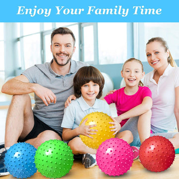 Hymaz 5 Pack Knobby Balls Bulk 9 Inch Sensory Balls Bouncy Balls Sport Toys Spiky Massage Stress Balls, Sensory Toys Balls Party
