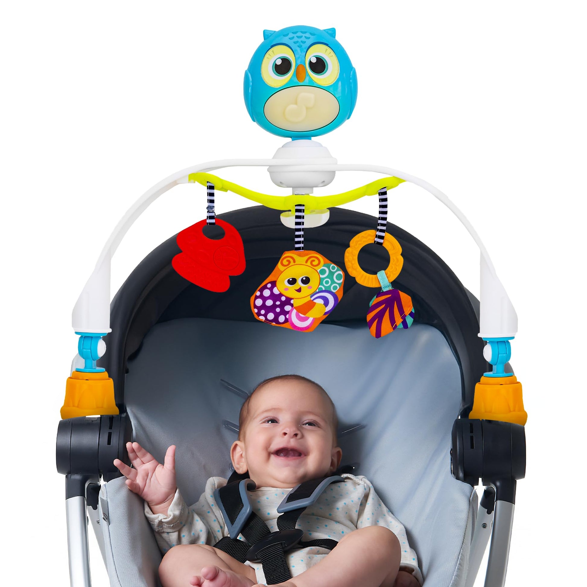 Baby Stroller Arch Toy with Relaxing Music & Lights - Adjustable Activity Arch & Play Accessories - Baby Bouncer Toy Bar, Carsea