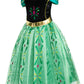 Party Chili Princess Costumes Birthday Party Fancy Dress Up For Little Girls With Wig,Crown,Mace,Gloves 5-6 Years (130)