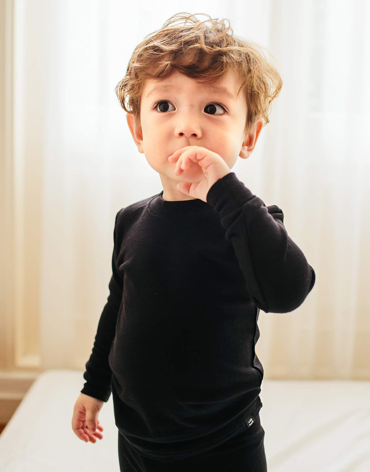 Vaenait Kids Toddler Long Sleeve Modal Sleepwear Pajamas 2Pcs Set Modal Black S