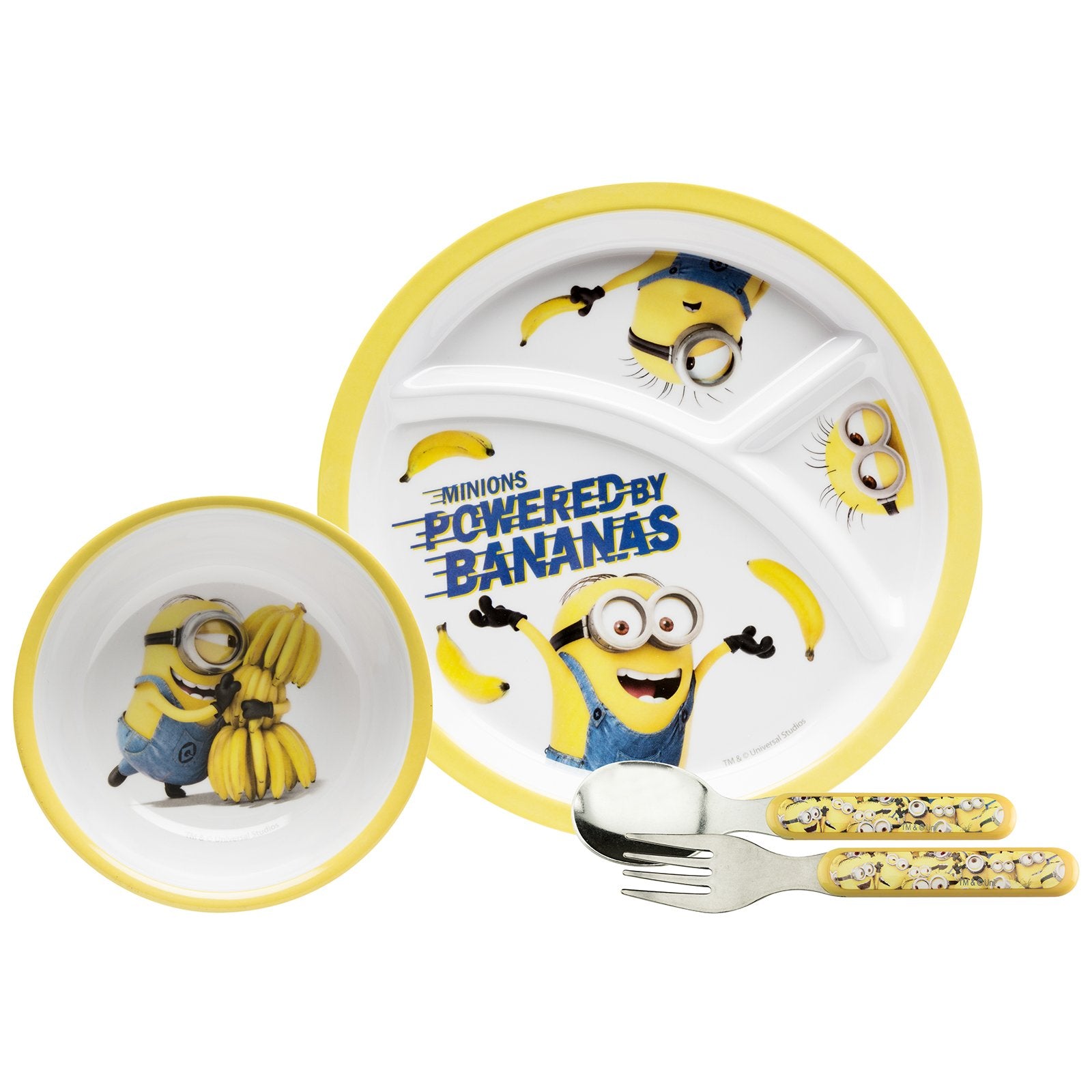 Zak Designs Minions Dinnerware Set Includes Melamine 3-Section Divided – Cutebab