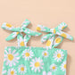 Younger Tree Toddler Girls Two Pieces Swimsuit Color Block Stripe Swimwear Summer Beach Bathing Suit 18M-5T(Green#Daisy 12-18 Mo