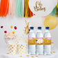 Rostyakz 32Pcs Gold Glitter Pink Water Bottle Labels, Gender Reveal & 1St Birthday Bottle Stickers, Labels For Baby Shower