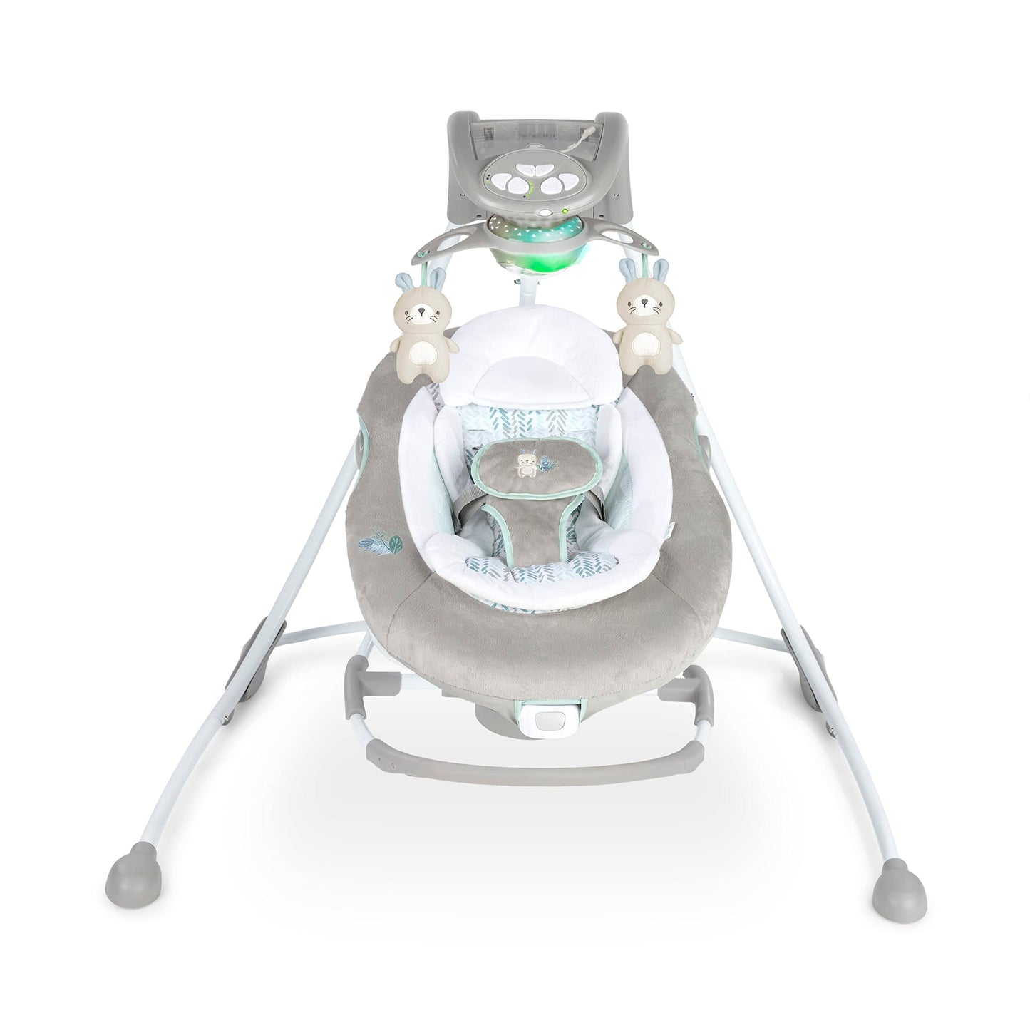 Ingenuity InLighten 2-in-1 Baby Swing & Rocker with Vibrations, Swivel Seat, Easy-Fold, Sounds & Lights, 0-9 Months Up to 20 lbs