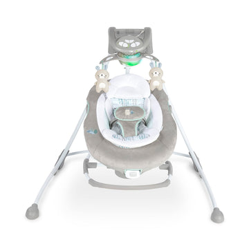 Ingenuity InLighten 2-in-1 Baby Swing & Rocker with Vibrations, Swivel Seat, Easy-Fold, Sounds & Lights, 0-9 Months Up to 20 lbs