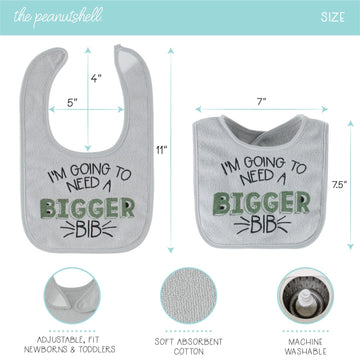 The Peanutshell Terry Bib Set For Baby Boys | 10 Pack For Feeding, Teething, & Drooling | Dinosaur