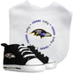 Babyfanatics Sports Themed 2 Piece Gift Set With Bib & Shoes - Baltimore Ravens Nfl - For Boys & Girls Ages 6 Months & Up