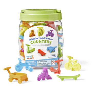 hand2mind Neighborhood Wheels Counters, Counters for Kids Math, Counting Toys, Color Sorting Toys, Transportation Toys, Math Man