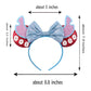 Foeran Mouse Ears Headband Shiny Bows Pink Ears Light Blue For Girls Women