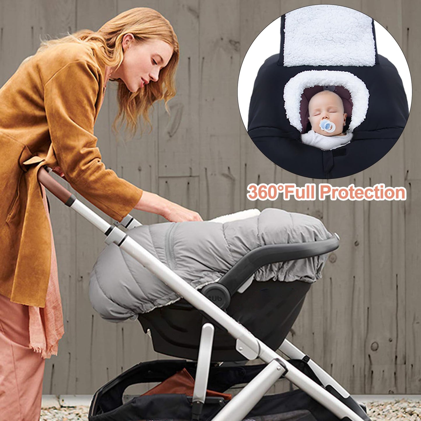 Winter Baby Car Seat Cover, Carseat Cover For Baby Seat Or Stroller, Windproof Warm Infant Car Seat For Newborn Keep Babies Warm