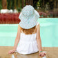 Jan & Jul Wide Neck Flap Sun-Hat For Toddler Girls With Strap (L: 2-5 Years, Retro Rose)